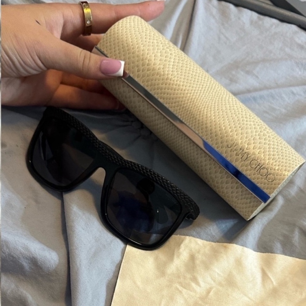 Jimmy Choo Black Sunglasses with Cream Case